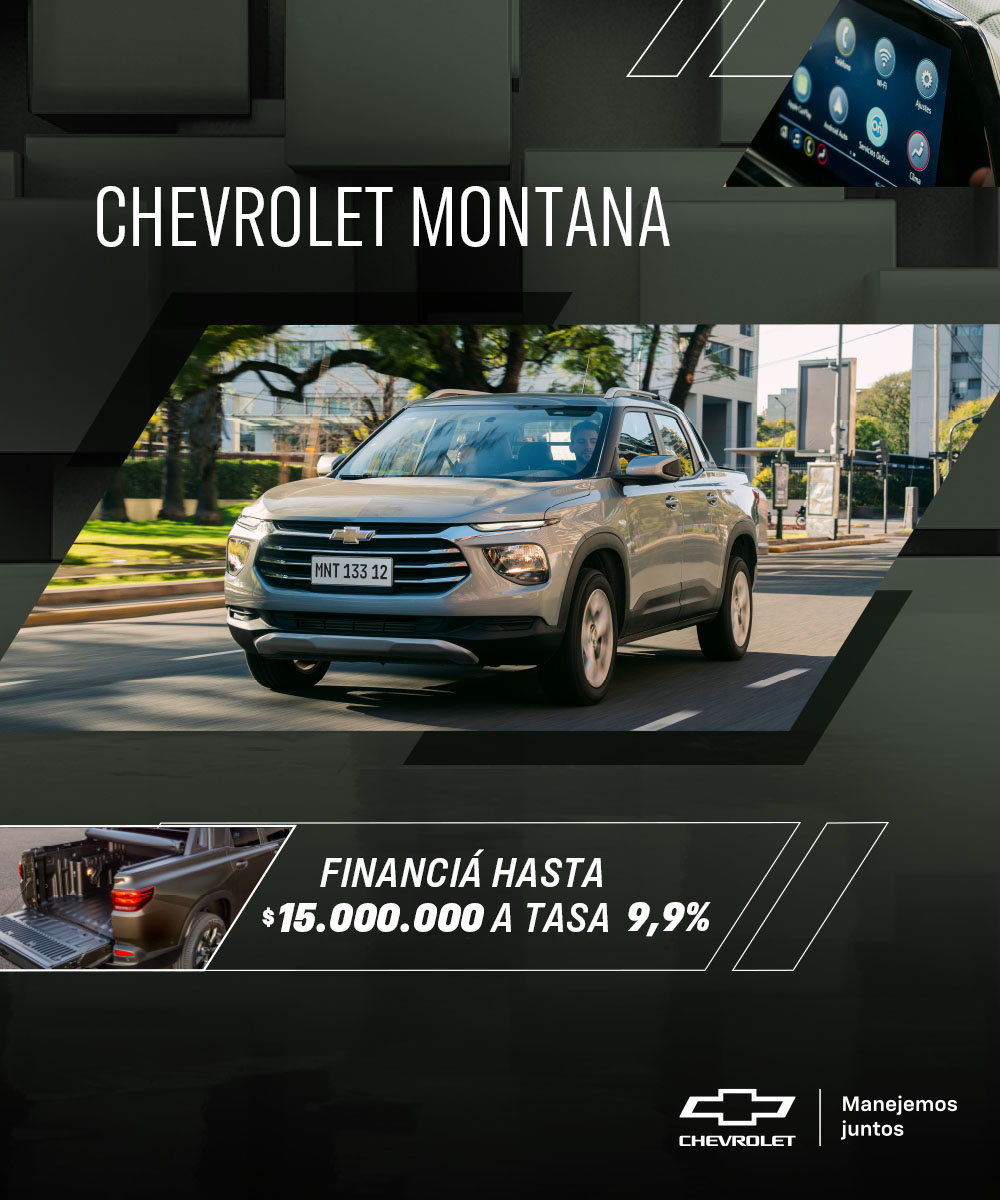 Chevrolet Montana gris, financia hasta $15 millones a tasa preferencial del 9,9%.
