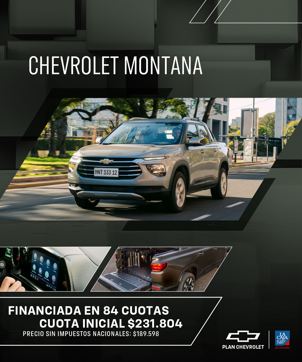 Chevrolet Montana financiada en 84 cuotas con inicial desde $231.804.